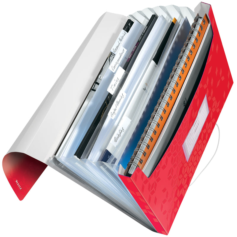 Mapă plastic 6 compartimente roșie tip proiect WOW - Leitz