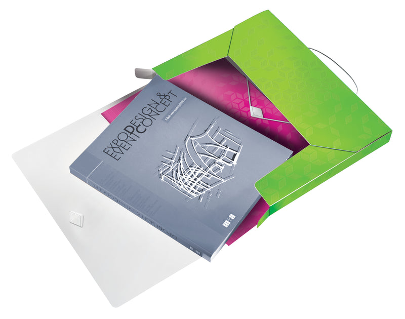Mapă plastic cu burduf 30mm verde WOW - Leitz