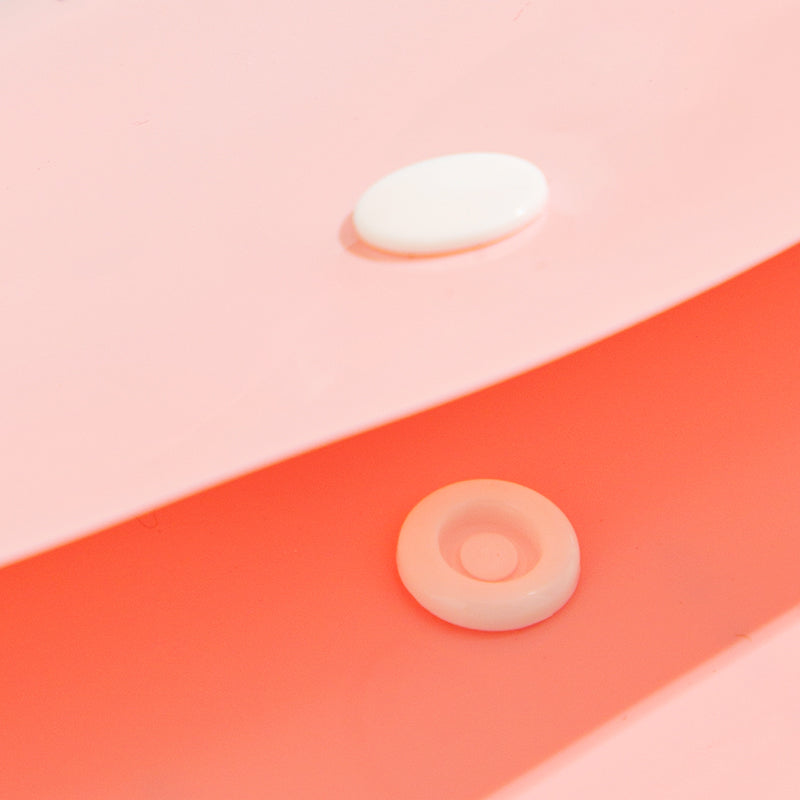 Mapă plastic cu buton A4 roz pastel - Deli