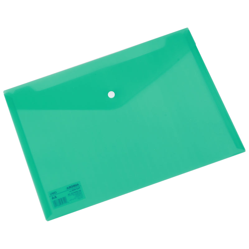 Mapă plastic cu buton A4 verde - Deli