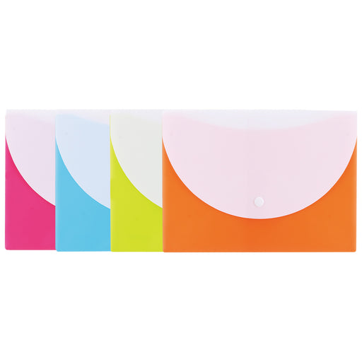 Mapă plastic cu buton A5 diverse culori neon marca Deli, mapă din plastic pentru documente