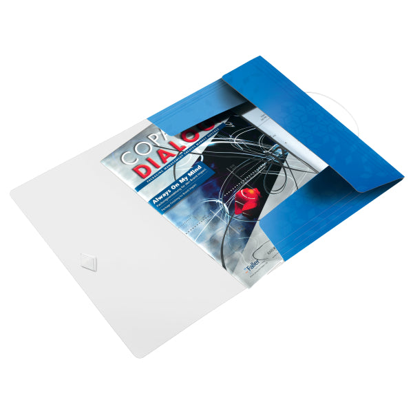 Mapă plastic cu elastic albastru metalizat WOW - Leitz