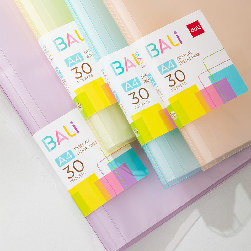 Mapă Prezentare 30 Folii, Coperți Rigide, Culori Pastel Bali - Deli