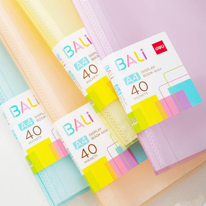 Mapă Prezentare 40 Folii, Coperți Rigide, Culori Pastel Bali - Deli