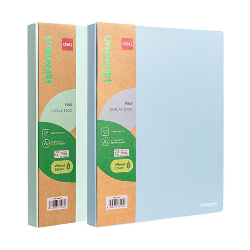 Mapă prezentare 40 folii material eco fibre grâu culori asortate Deli