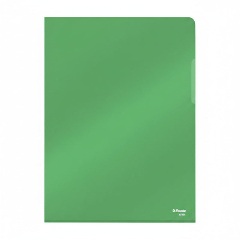 Mapă protecție A4 cristal tip L verde 150 microni marca Esselte, mapă din plastic pentru documente