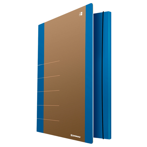 Mapă carton Donau Life 500gsm cu elastic, 250 x 350mm, margine albastră