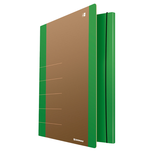 Mapă carton Donau Life 500gsm cu elastic, 250 x 350mm, margine verde