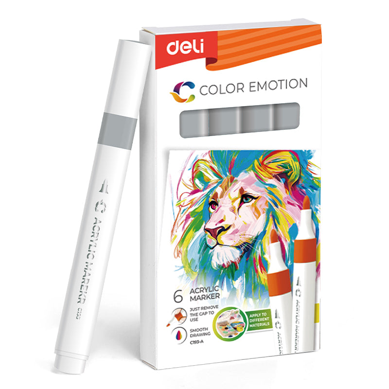 Marker Acrilic Color Emotion Deli Gri
