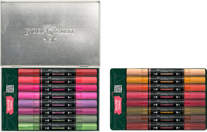 Markere Acrilice Multimark 16 Bucăți Cutie Metal Home Faber-Castell