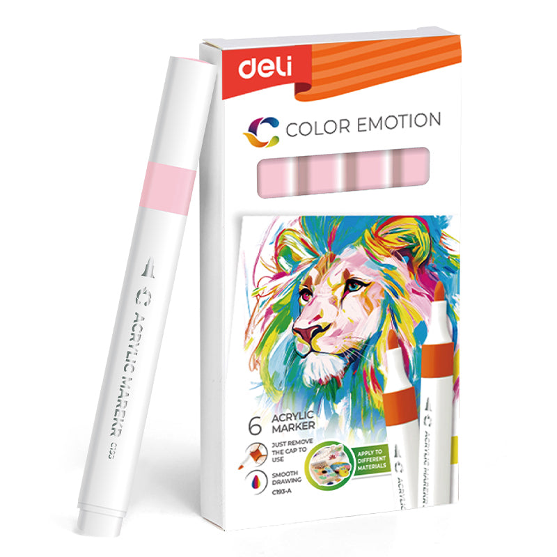 Marker Acrilic Color Emotion Deli Roz Pal