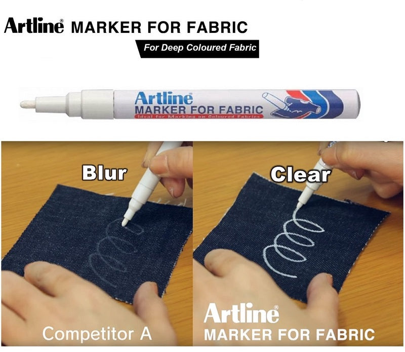 Marker pentru Textile Fabric Vârf Rotund 1,2 mm Alb Artline