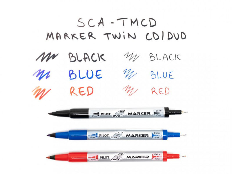 Marker CD cu 2 Capete Twin Albastru Pilot