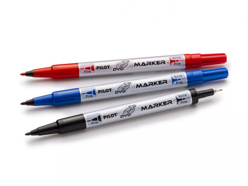 Marker CD cu 2 Capete Twin Albastru Pilot