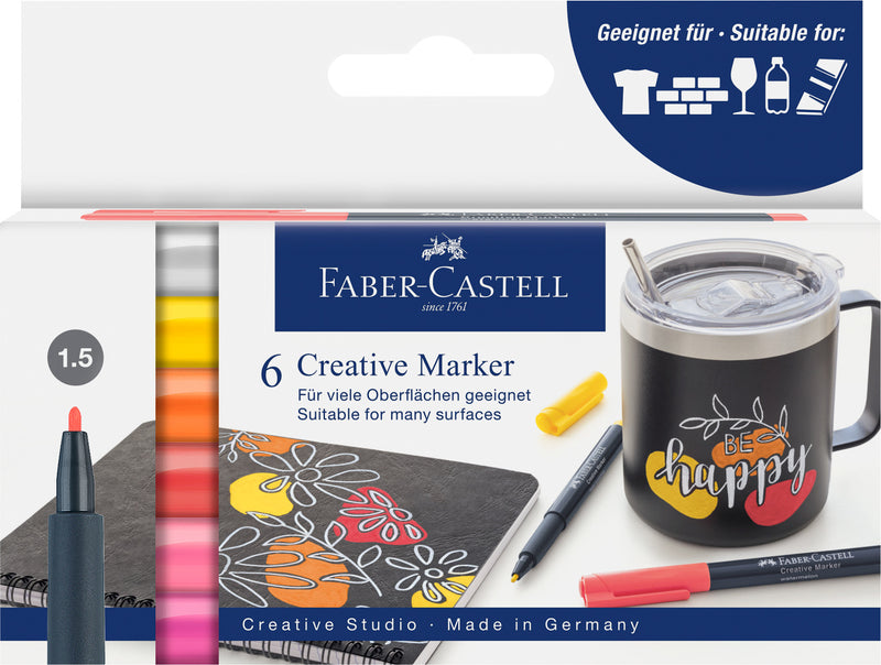 Set Markere Creativ Summer 6 culori Faber-Castell