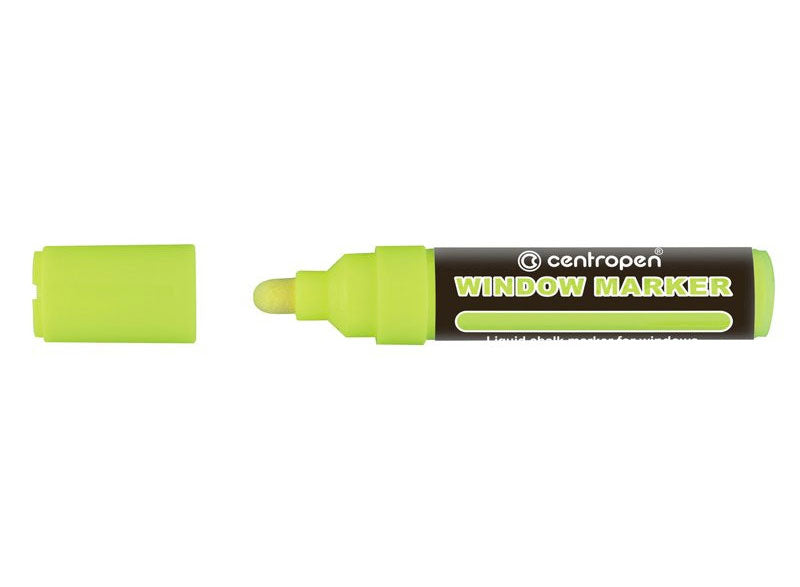 Marker cu Cretă Lichidă 9121 Vârf Rotund 2-15 mm Galben Neon Centropen