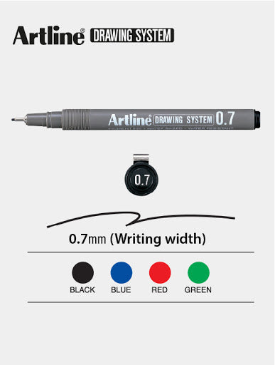 Liner pentru Desen Tehnic 237 Vârf Fetru 0,7 mm Negru Artline
