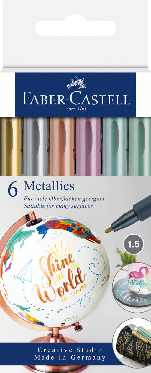 Set Markere Metallics 6 buc Faber-Castell