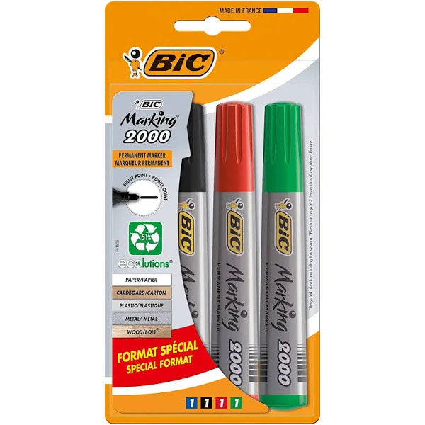 Marker Permanent 2000 Set 4 Buc Vârf Rotund 2,5 mm BIC