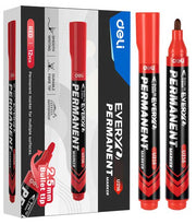 Marker Permanent cu Vârf Rotund 2,5 mm Roșu Deli