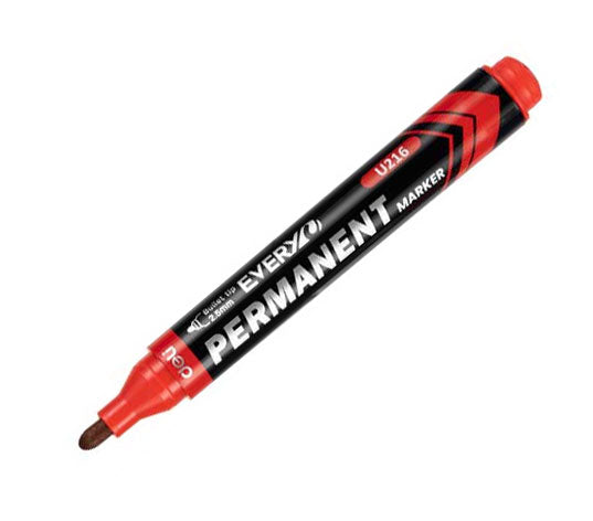 Marker Permanent cu Vârf Rotund 2,5 mm Roșu Deli