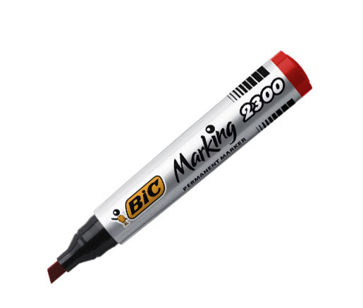 Marker Permanent 2300 Vârf Teșit Roșu BIC