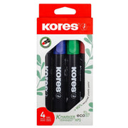 Marker Permanent Eco Vârf Rotund 3 mm Set 4 Buc Kores