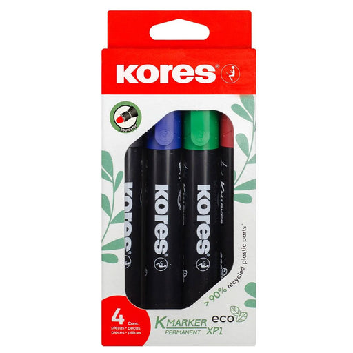 Marker Permanent Eco Vârf Rotund 3 mm Set 4 Buc Kores
