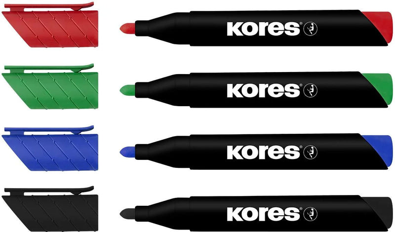 Marker Permanent Eco Vârf Rotund 3 mm Set 4 Buc Kores