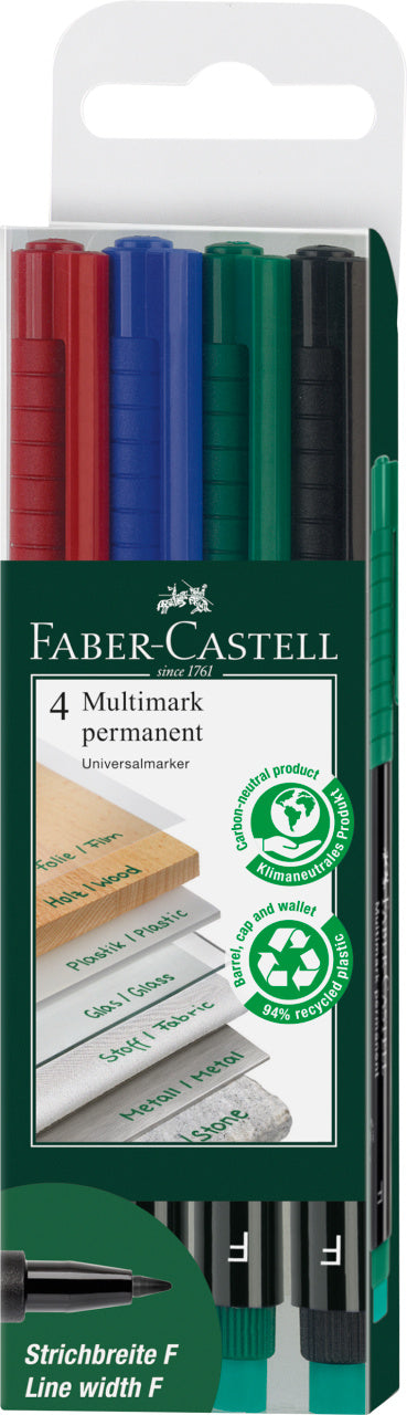 Set 4 Markere Permanente Multimark F Faber-Castell