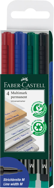 Set 4 Markere Permanente Multimark M Faber-Castell