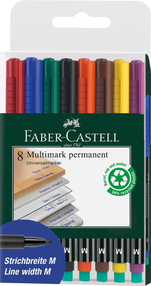 Set 8 Markere Permanente Multimark M Faber-Castell