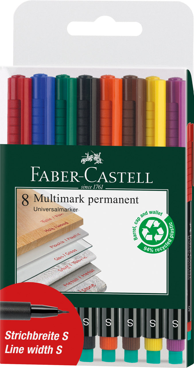 Set 8 Markere Permanente Multimark S Faber-Castell