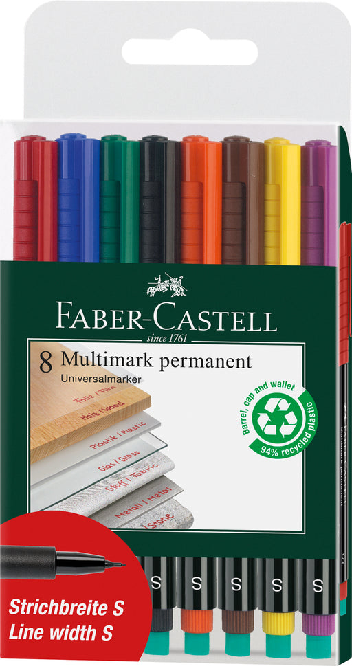 Set 8 Markere Permanente Multimark S Faber-Castell
