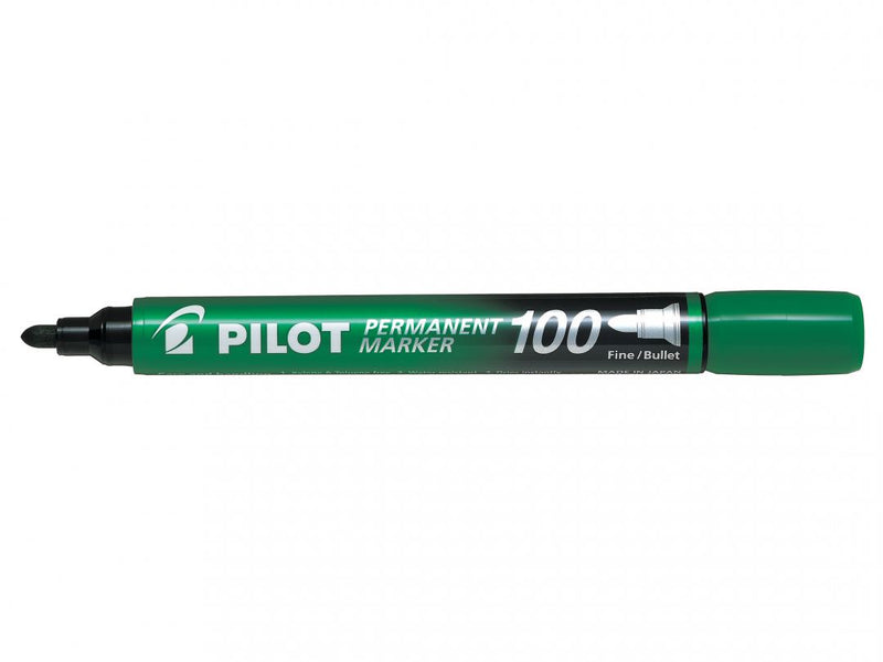 Marker Permanent 100 Vârf Rotund 3 mm Verde Pilot