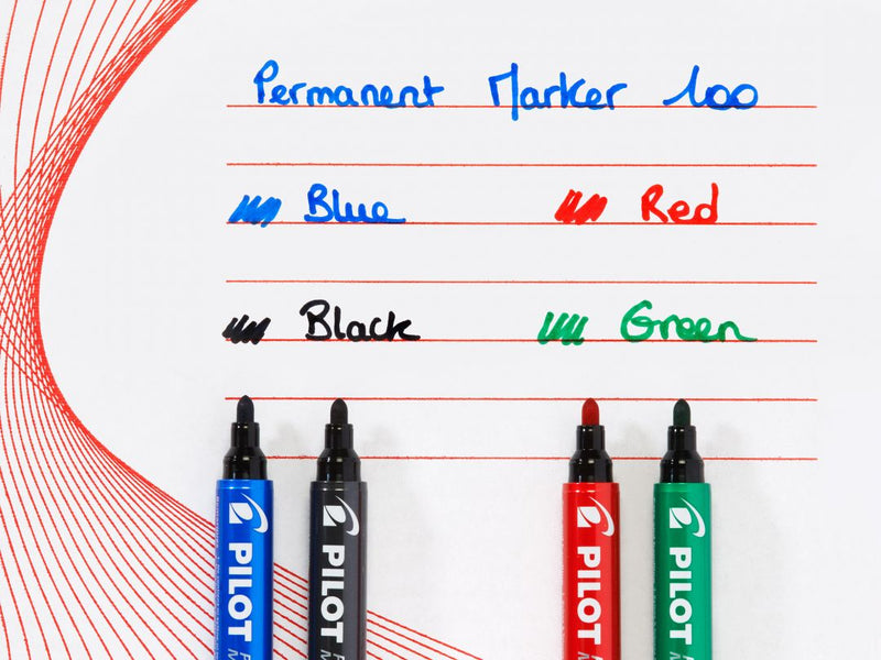 Marker Permanent 100 Vârf Rotund 3 mm Verde Pilot
