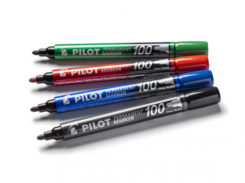 Marker Permanent 100 Vârf Rotund 3 mm Verde Pilot