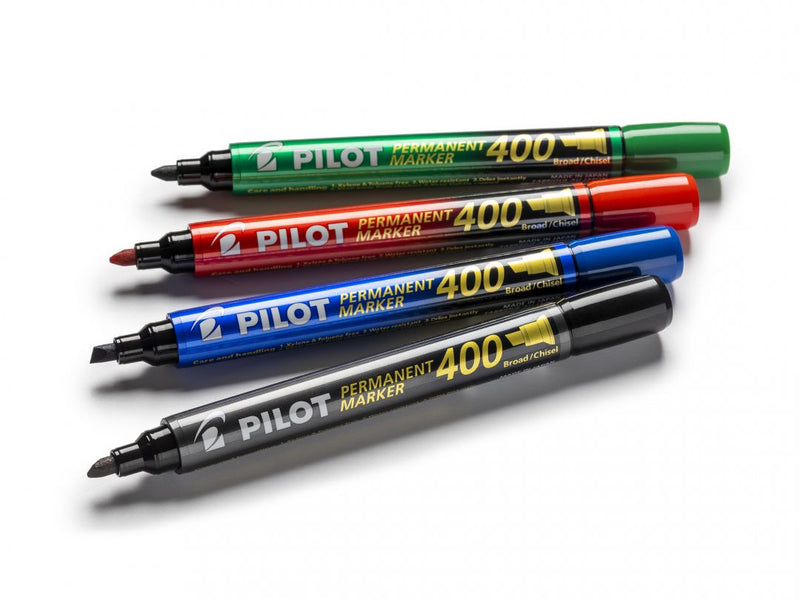 Marker Permanent P400 Vârf Teșit 4 mm Verde Pilot