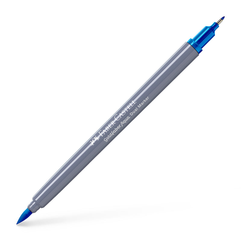 Marker Solubil 2 Capete Goldfaber Faber-Castell Albastru Azur 449