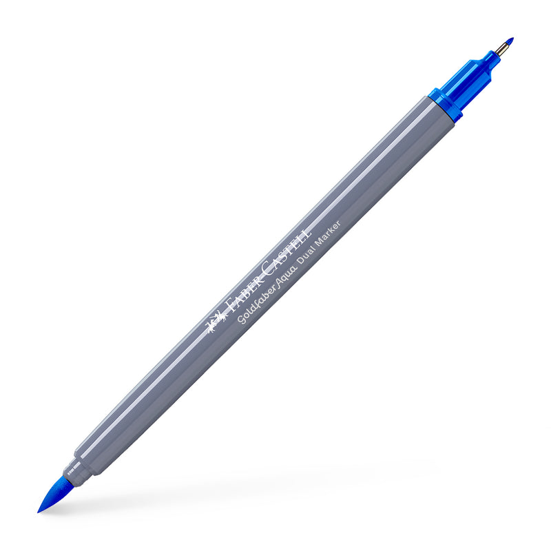 Marker Solubil 2 Capete Goldfaber Faber-Castell Albastru Phtalo 110