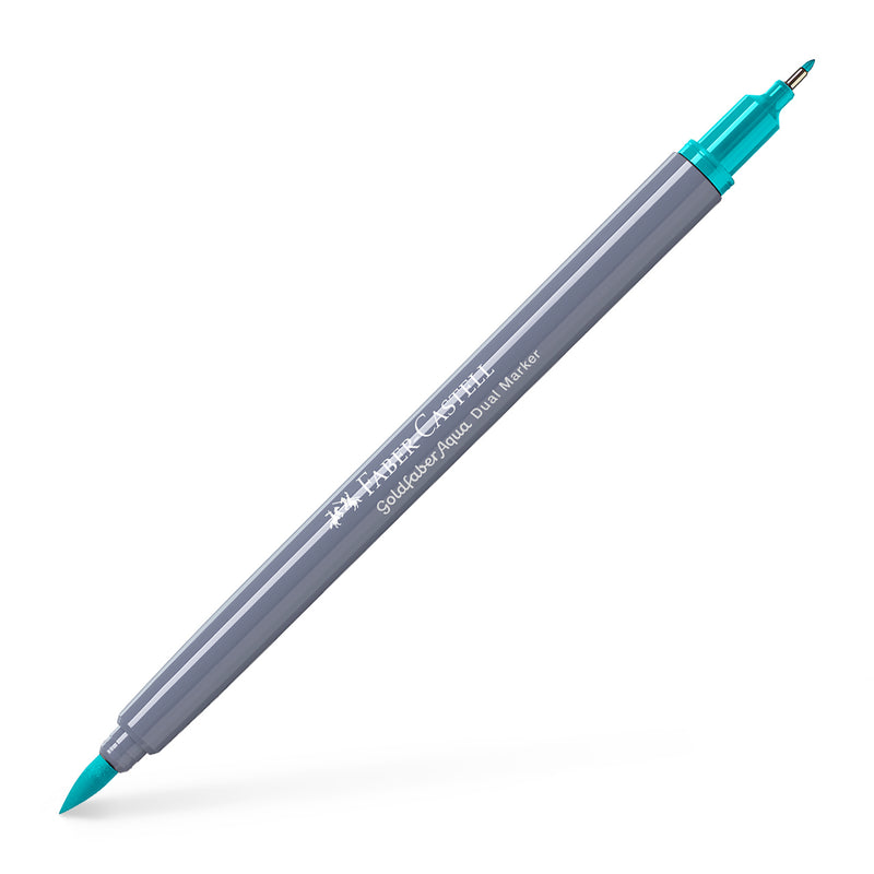 Marker Solubil 2 Capete Goldfaber Faber-Castell Verde Cobalt Deschis 356