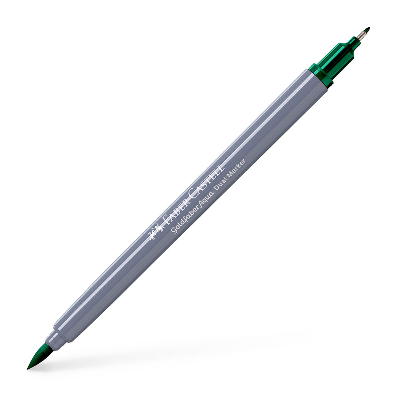 Marker Solubil 2 Capete Goldfaber Faber-Castell Verde Phtalo Închis 264
