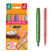Marker Tatuaje Temporare Kids Set 3 Markere + 3 Ștampile + 10 Șabloane BIC