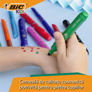 Marker Tatuaje Temporare Kids Set 3 Markere + 3 Ștampile + 10 Șabloane BIC