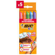 Marker Tatuaje Temporare Kids Set 5 Markere + 10 Șabloane BIC