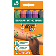 Marker Tatuaje Temporare Kids Set 5 Markere cu Vârf Ștampilă BIC