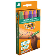 Marker Tatuaje Temporare Kids Set 5 Markere cu Vârf Ștampilă BIC