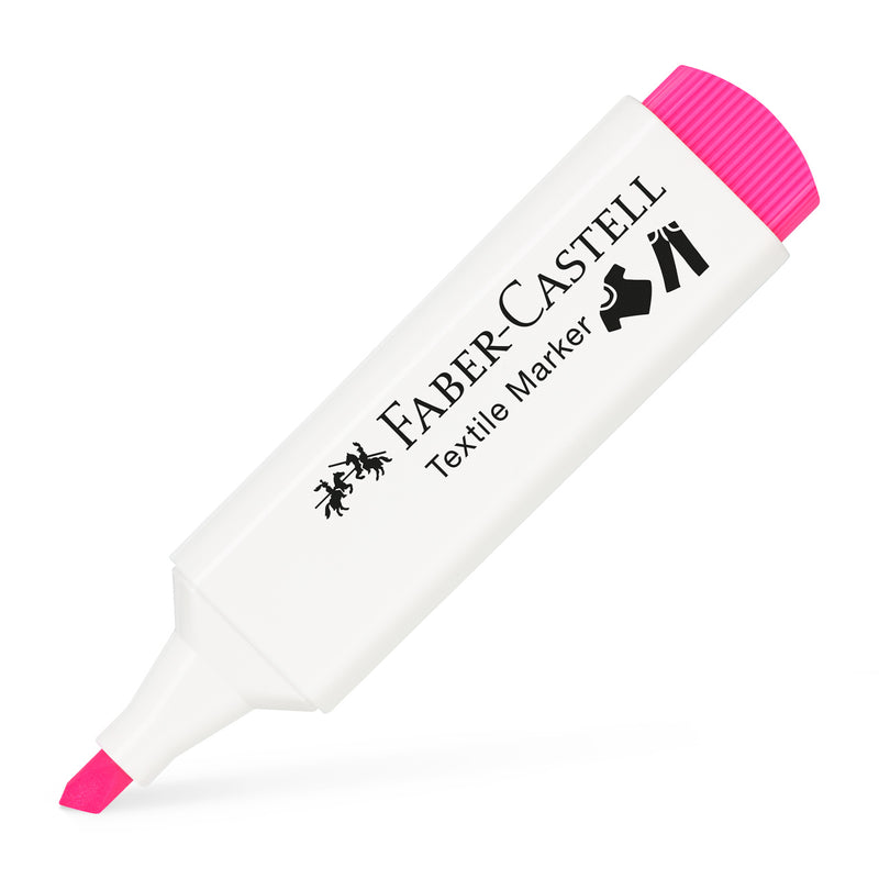 Marker Textil Vârf Teșit 1/2/5 mm Faber-Castell Roz Neon