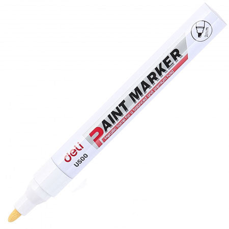 Marker cu Vopsea Vârf 2 mm Alb Deli