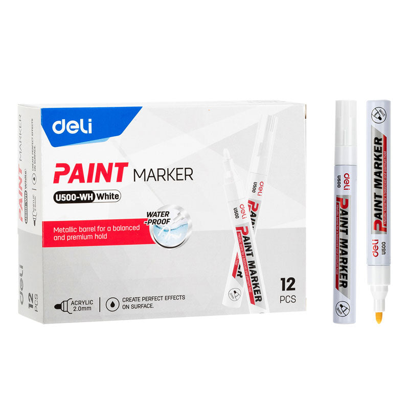 Marker cu Vopsea Vârf 2 mm Alb Deli